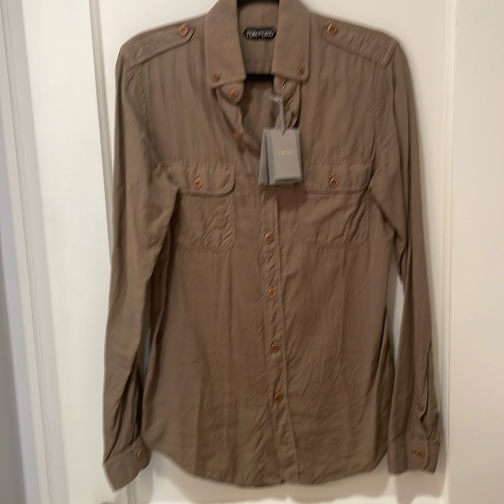 Tomford dress shirt with Epaulets size 38/15 med 100% cotton